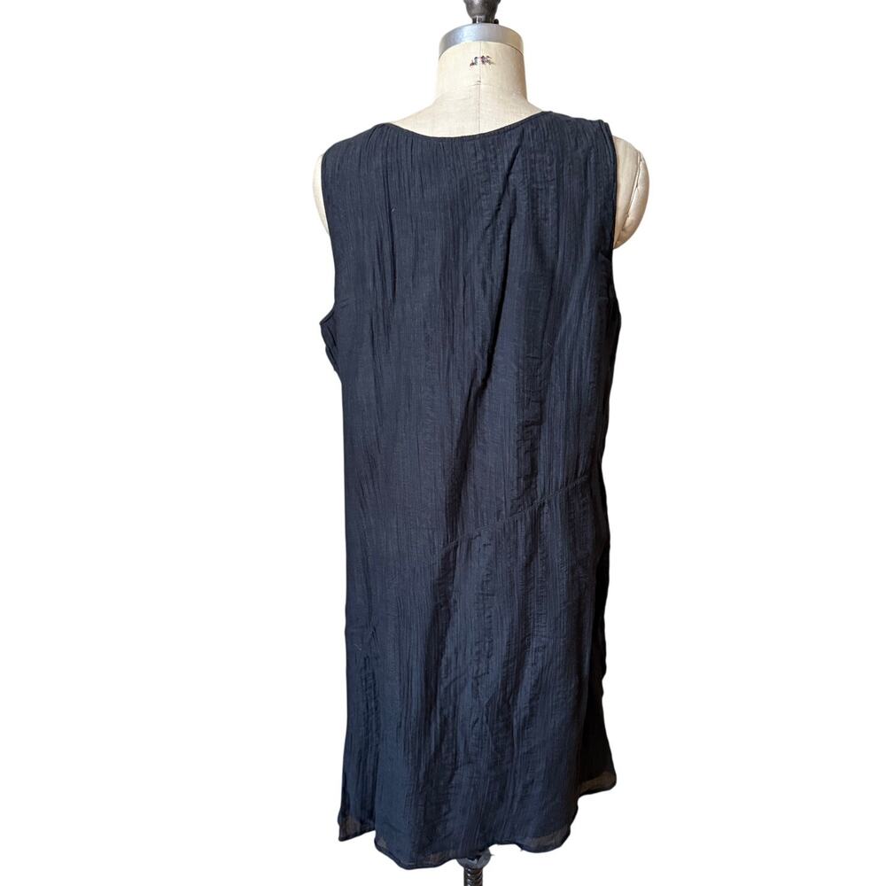 J. Jill Silk/ Cotton Black Textured Knee-Length Sheath Dress Size Large - Picture 3 of 6